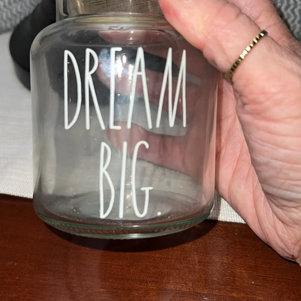 Rae Dunn glass canister with lid
